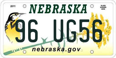 NE license plate 96UG56