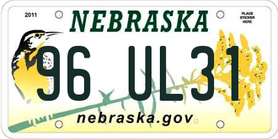 NE license plate 96UL31