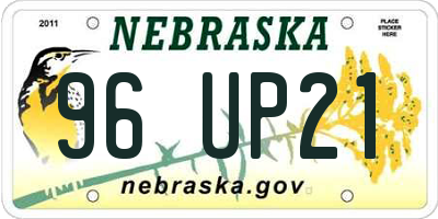 NE license plate 96UP21