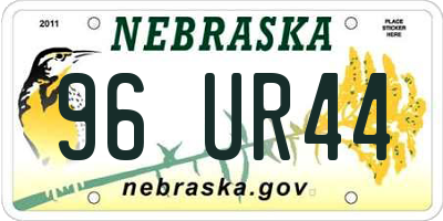 NE license plate 96UR44