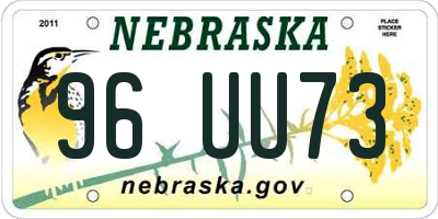 NE license plate 96UU73