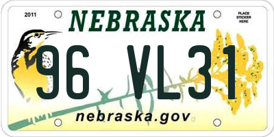 NE license plate 96VL31
