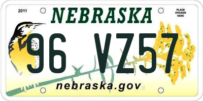 NE license plate 96VZ57