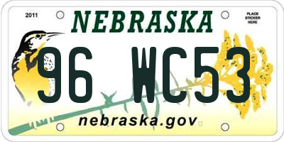 NE license plate 96WC53