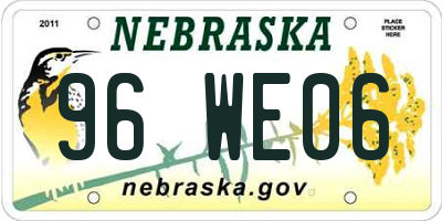 NE license plate 96WE06