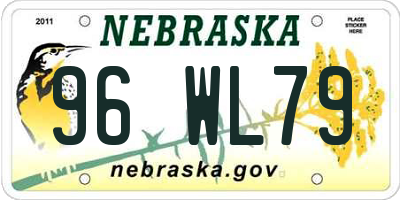NE license plate 96WL79