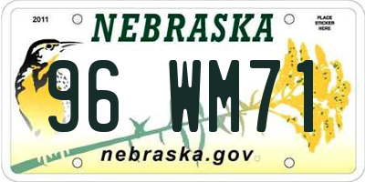 NE license plate 96WM71