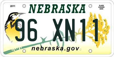 NE license plate 96XN11