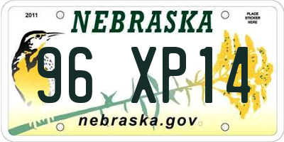 NE license plate 96XP14