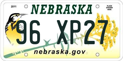 NE license plate 96XP27