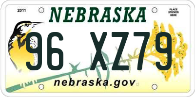NE license plate 96XZ79