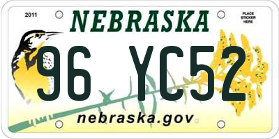 NE license plate 96YC52