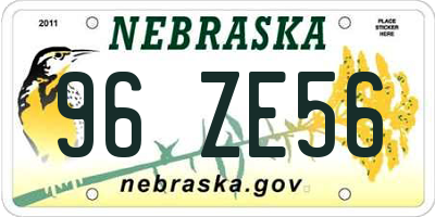NE license plate 96ZE56