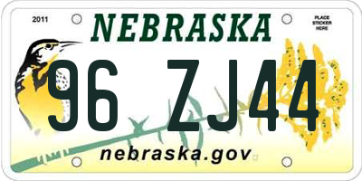 NE license plate 96ZJ44