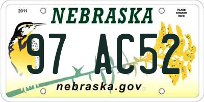 NE license plate 97AC52