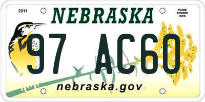 NE license plate 97AC60