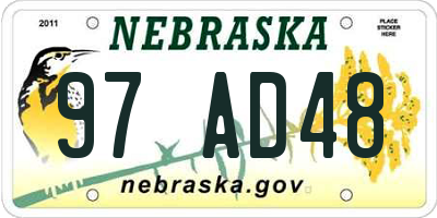NE license plate 97AD48