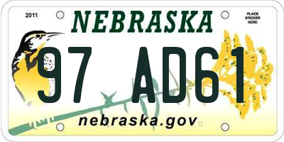 NE license plate 97AD61