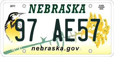 NE license plate 97AE57