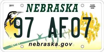 NE license plate 97AF07
