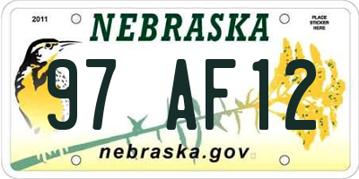 NE license plate 97AF12