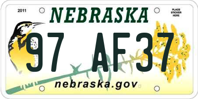NE license plate 97AF37