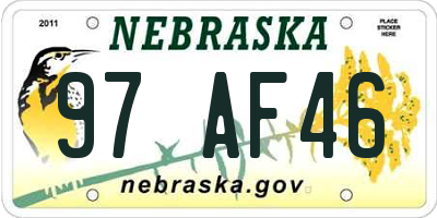 NE license plate 97AF46