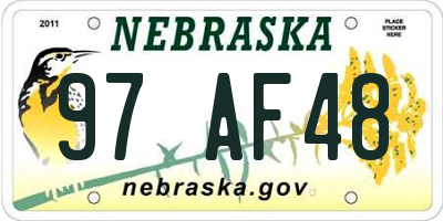 NE license plate 97AF48