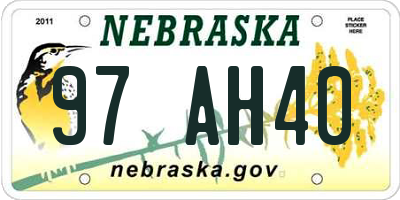 NE license plate 97AH40