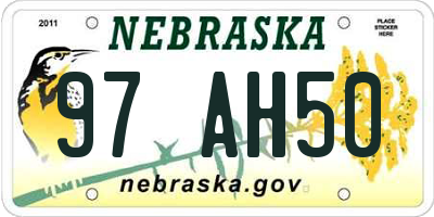 NE license plate 97AH50