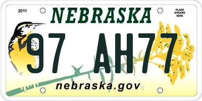 NE license plate 97AH77