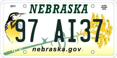 NE license plate 97AI37