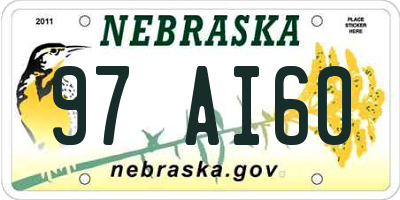 NE license plate 97AI60