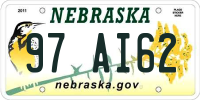 NE license plate 97AI62