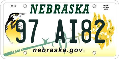NE license plate 97AI82