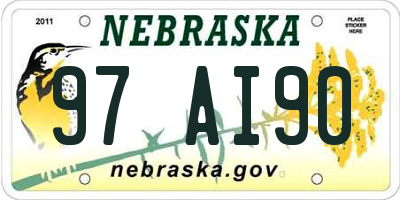 NE license plate 97AI90