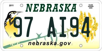 NE license plate 97AI94