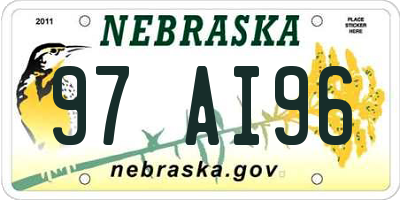 NE license plate 97AI96
