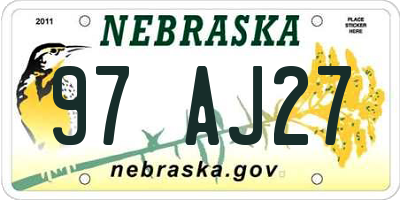NE license plate 97AJ27
