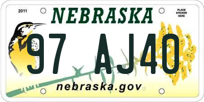 NE license plate 97AJ40