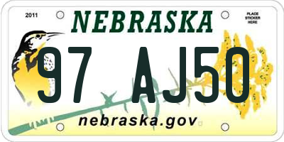 NE license plate 97AJ50