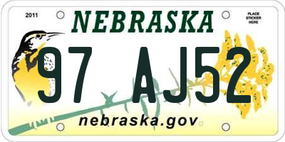NE license plate 97AJ52