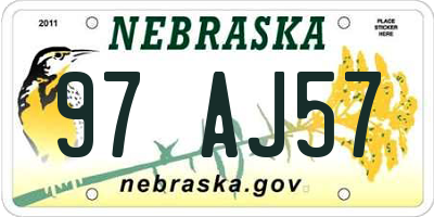 NE license plate 97AJ57