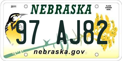 NE license plate 97AJ82
