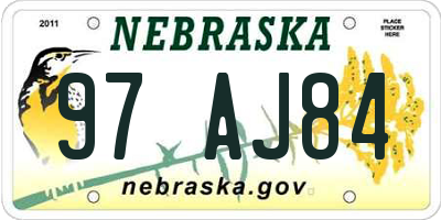 NE license plate 97AJ84