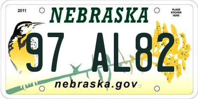 NE license plate 97AL82