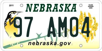 NE license plate 97AM04