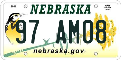 NE license plate 97AM08