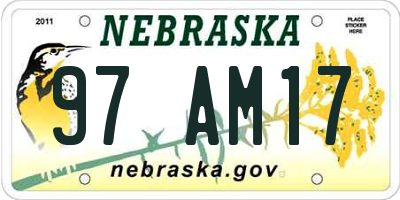 NE license plate 97AM17