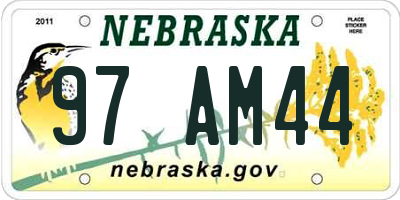 NE license plate 97AM44